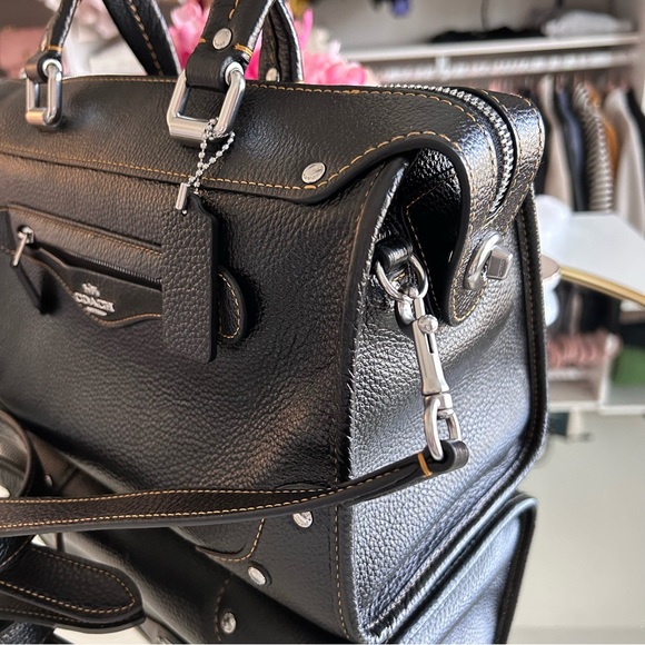 Coach Black Leather Millie Satchel NWT - Picture 13 of 16